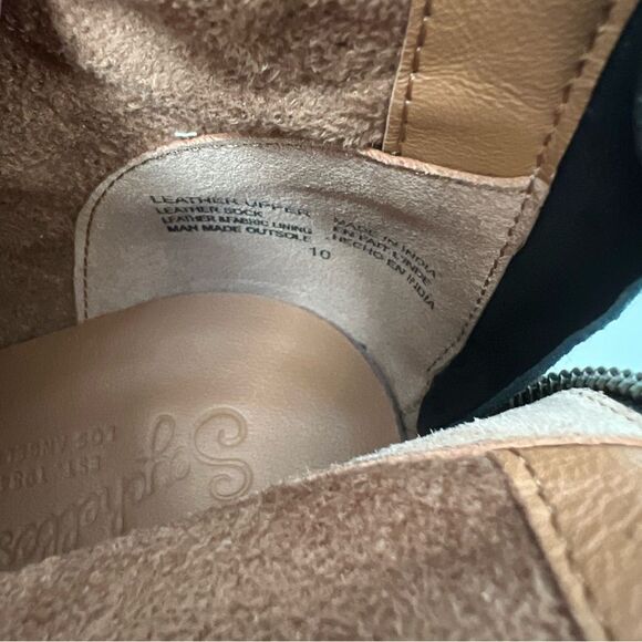 Seychelles Ankle Boots Booties Block Heel Zip Up Black Leather Suede Size 10 - Picture 7 of 7